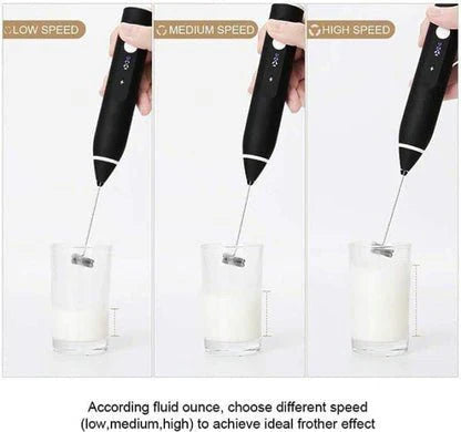 Electric Milk Frother with Dual Whisks